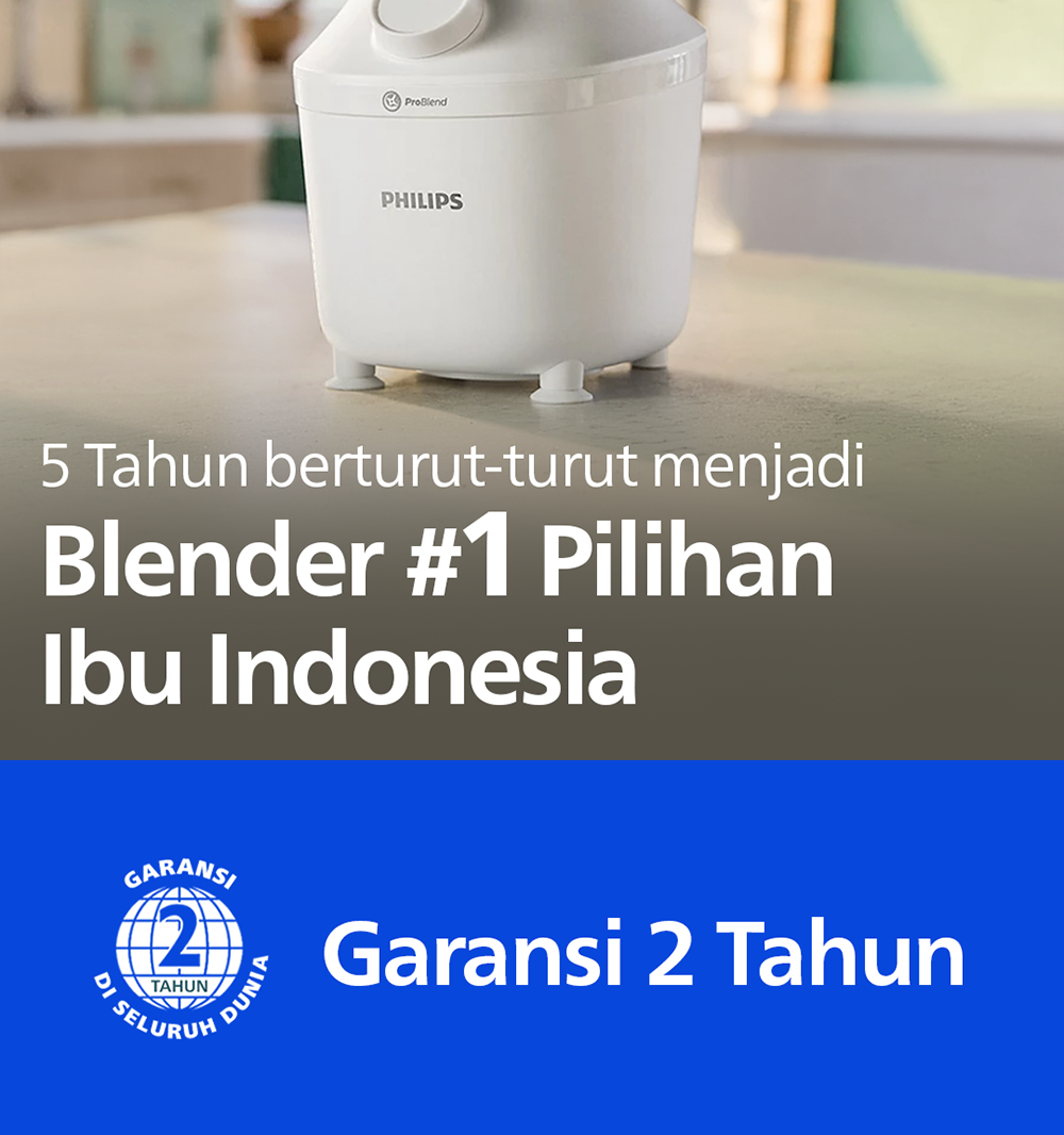 Blender Philips Plastik 1L HR2042/30 Putih - Blender Serbaguna & Dry Mill Original - Gambar 10