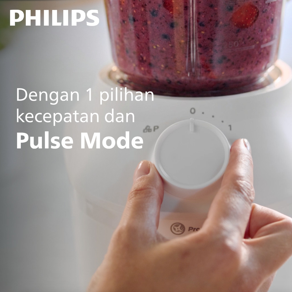 Blender Philips Plastik 1L HR2042/30 Putih - Blender Serbaguna & Dry Mill Original - Gambar 11