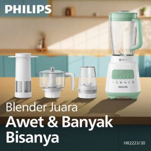 Blender Philips Plastik 2 Liter 5000 Series HR2223/30 Dessert Green - Blender Jus & Bumbu Serbaguna Terbaik