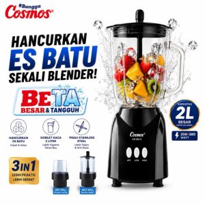 Cosmos Blender Kaca 2 Liter CB-282 G Beta Series Original + Dry Mill