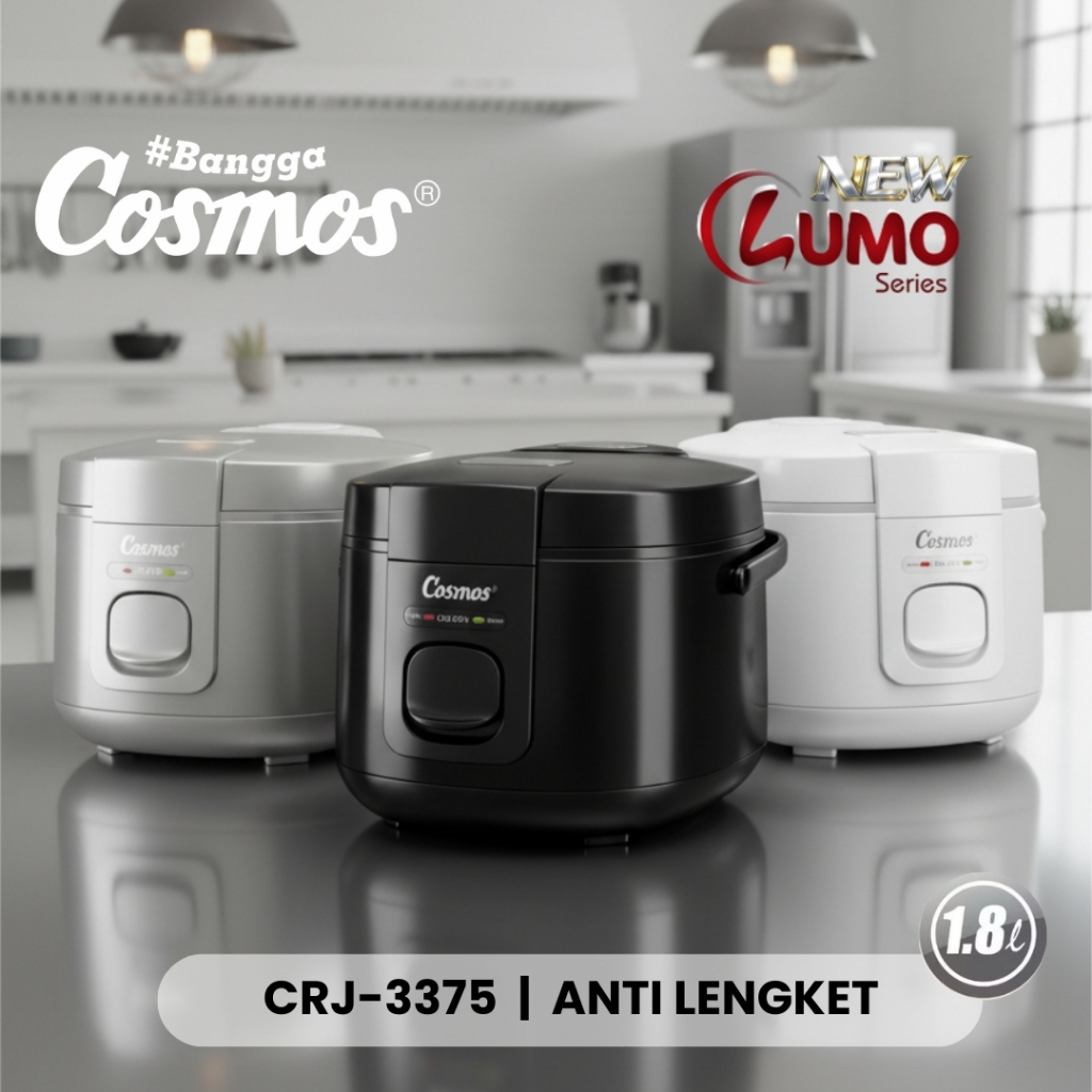 Cosmos CRJ-3375 Rice Cooker Lumo Series 1.8L Penanak Nasi 3in1 Anti Lengket - Gambar 6