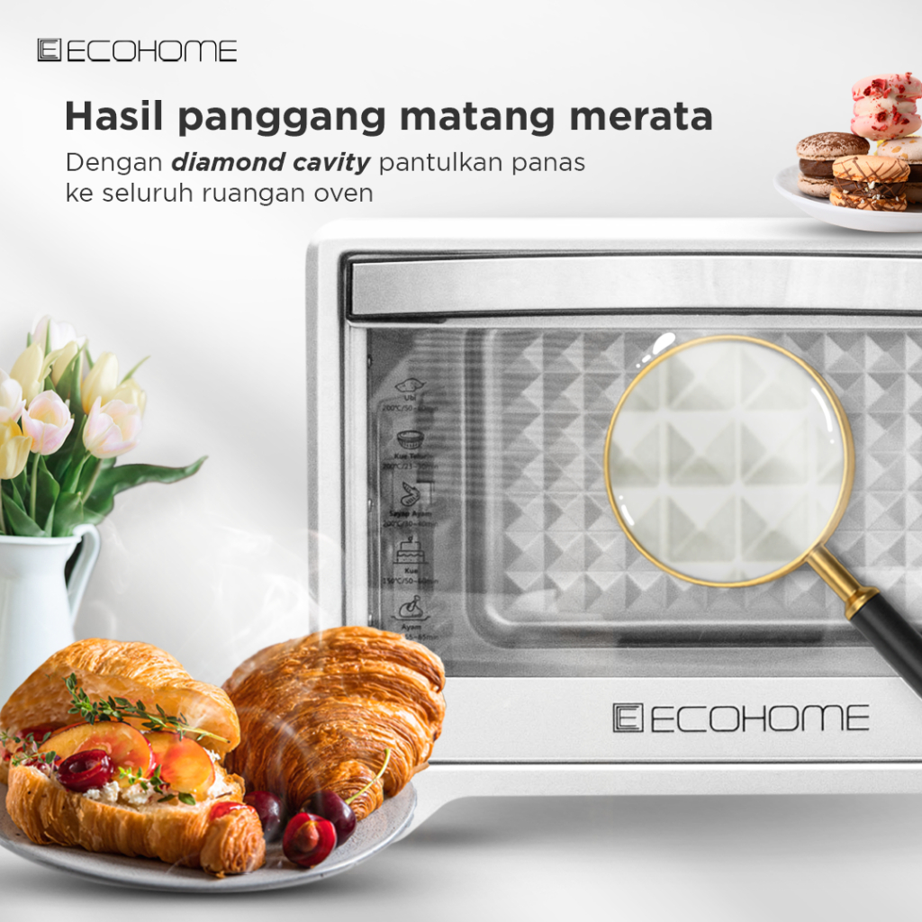 Ecohome Oven Platinum EOP888 38L Low Watt Air Fryer Multifungsi - Gambar 3