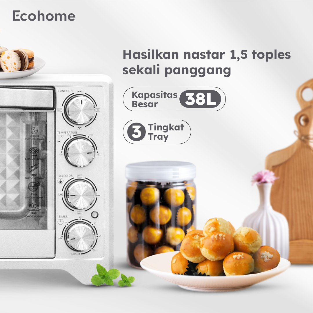 Ecohome Oven Platinum EOP888 38L Low Watt Air Fryer Multifungsi - Gambar 6