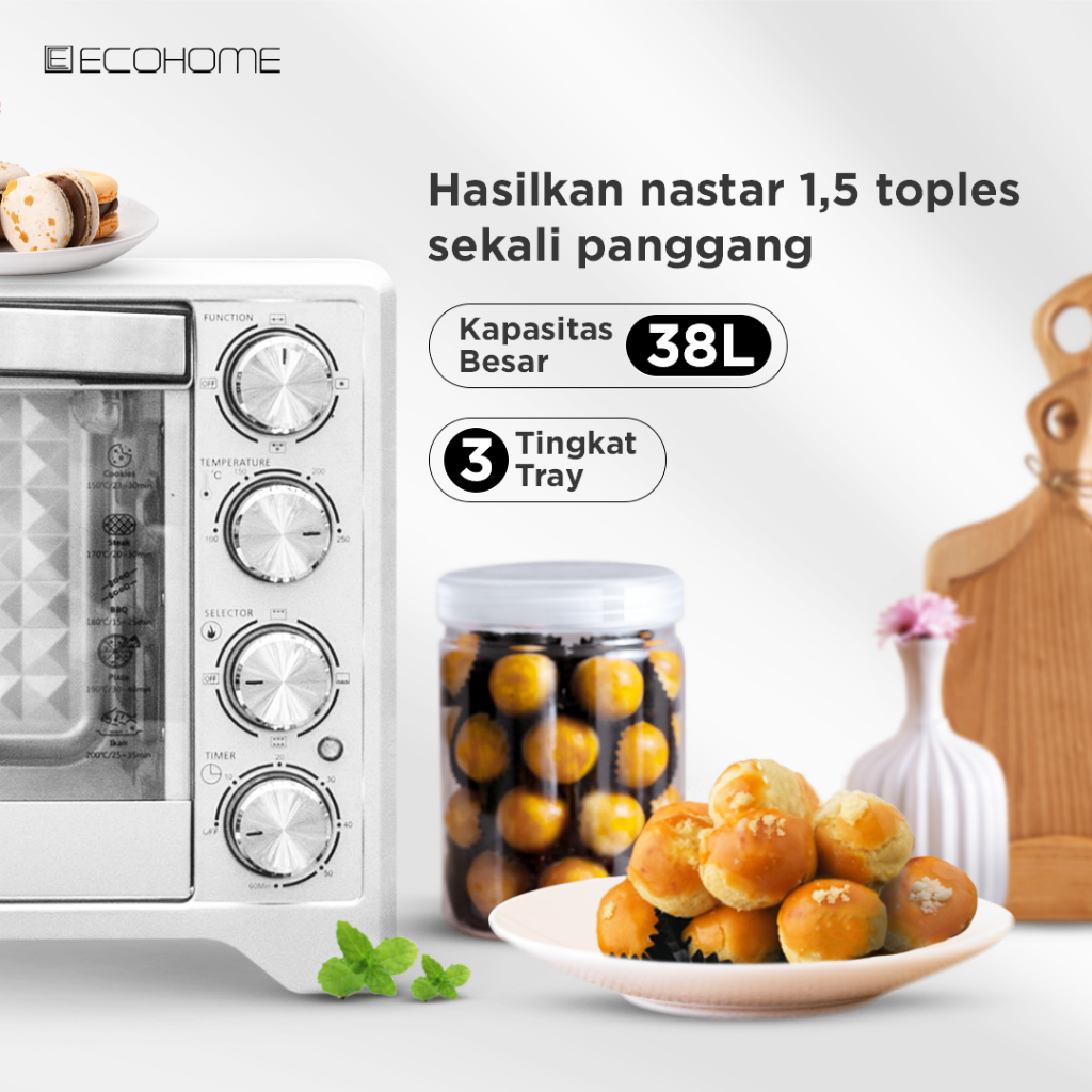 Ecohome Oven Platinum EOP888 38L Low Watt Air Fryer Multifungsi - Gambar 9