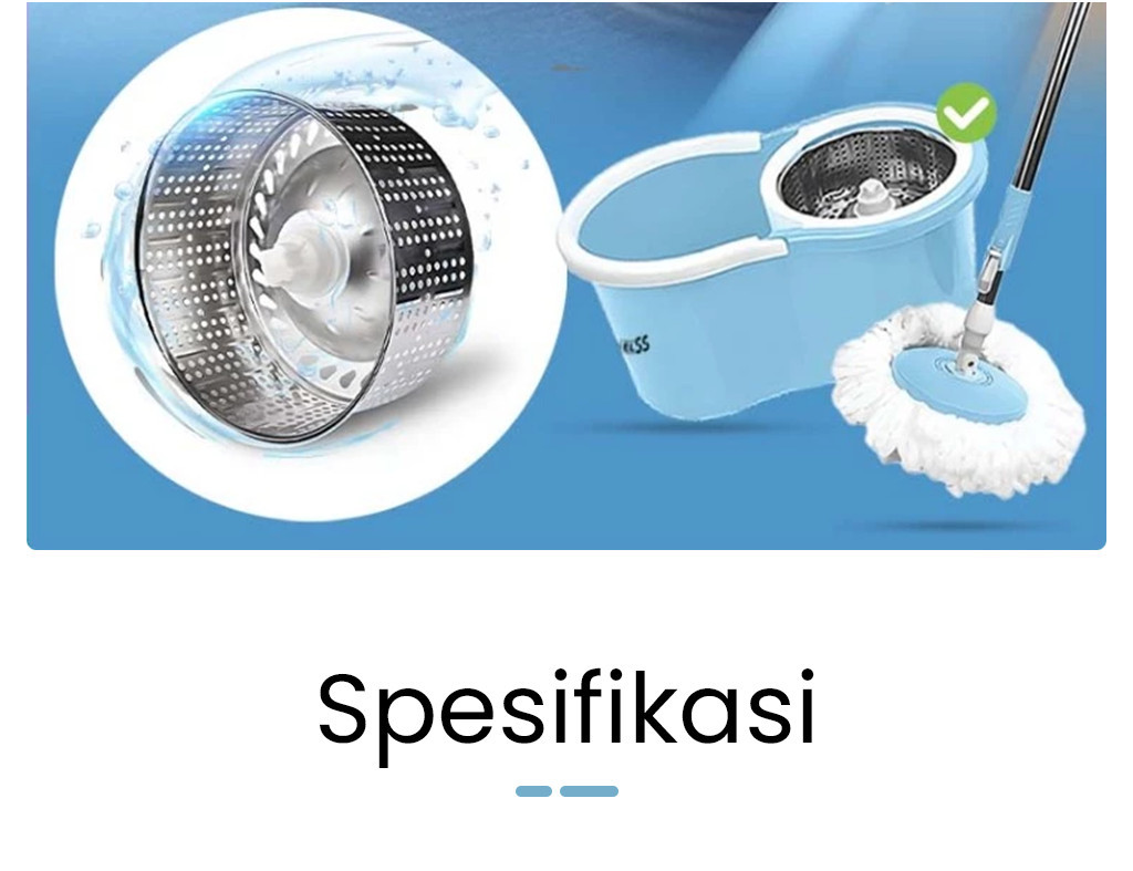 GOTO Abel Spin Mop Alat Pel Lantai Otomatis Putar 360 Praktis - Gambar 14