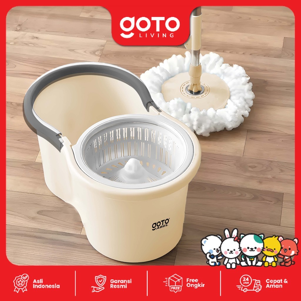 GOTO Abel Spin Mop Alat Pel Lantai Otomatis Putar 360 Praktis - Gambar 3