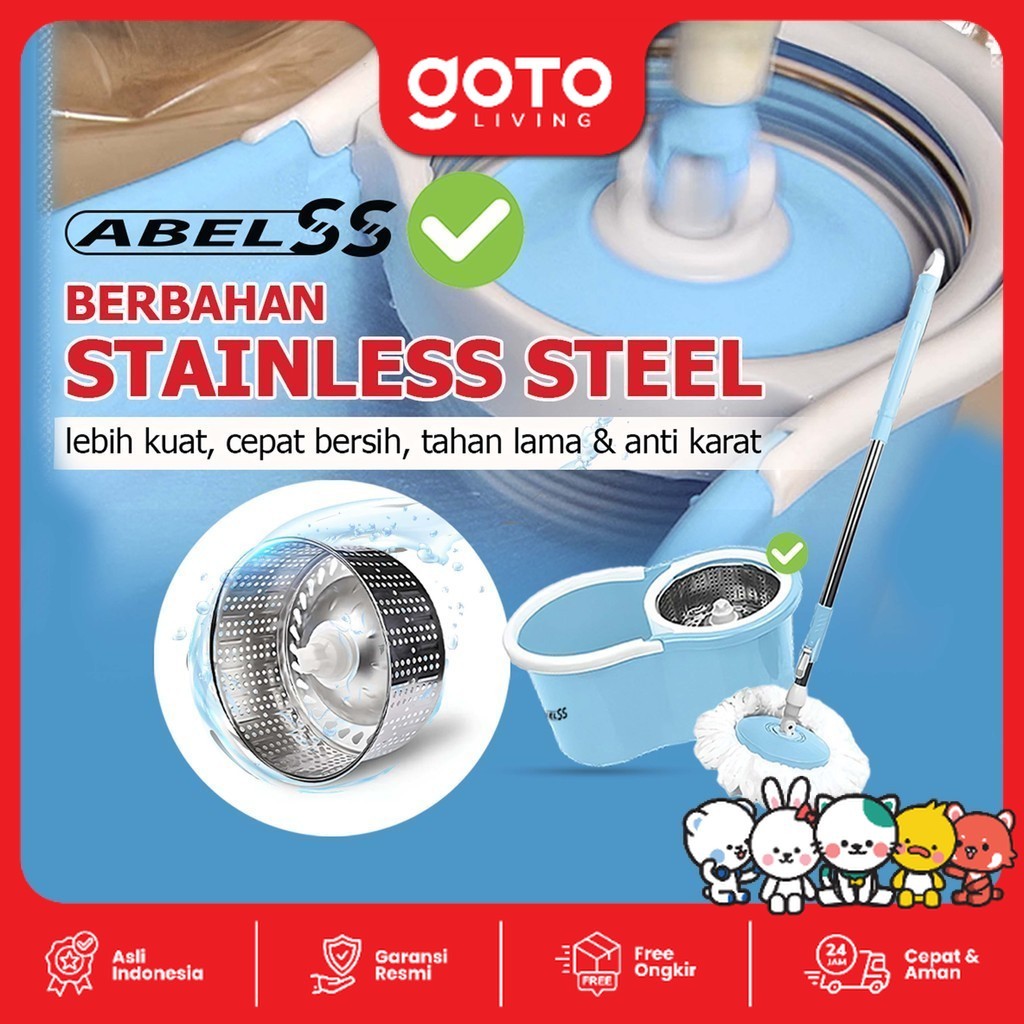 GOTO Abel Spin Mop Alat Pel Lantai Otomatis Putar 360 Praktis - Gambar 4