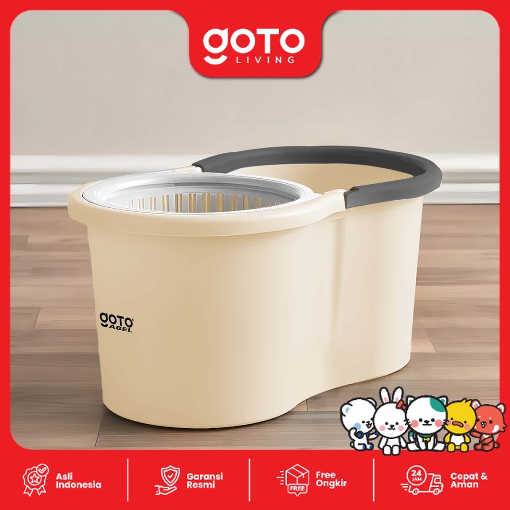 GOTO Abel Spin Mop Alat Pel Lantai Otomatis Putar 360 Praktis - Gambar 5