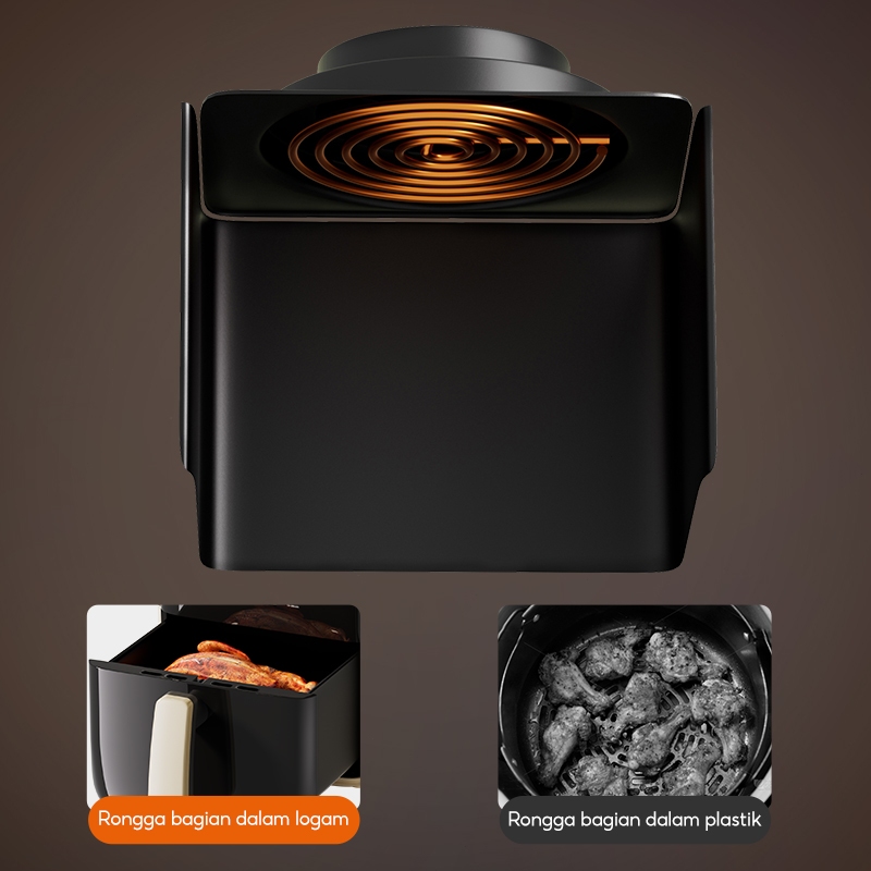 HAN RIVER Air Fryer 4.2 Liter HRAF03WT Penggoreng Udara Low Watt 800W Anti Lengket Garansi 2 Tahun - Gambar 7