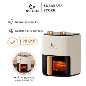 HAN RIVER Air Fryer 8 Liter HRAF02 Low Watt 650W Penggorengan Bebas Minyak