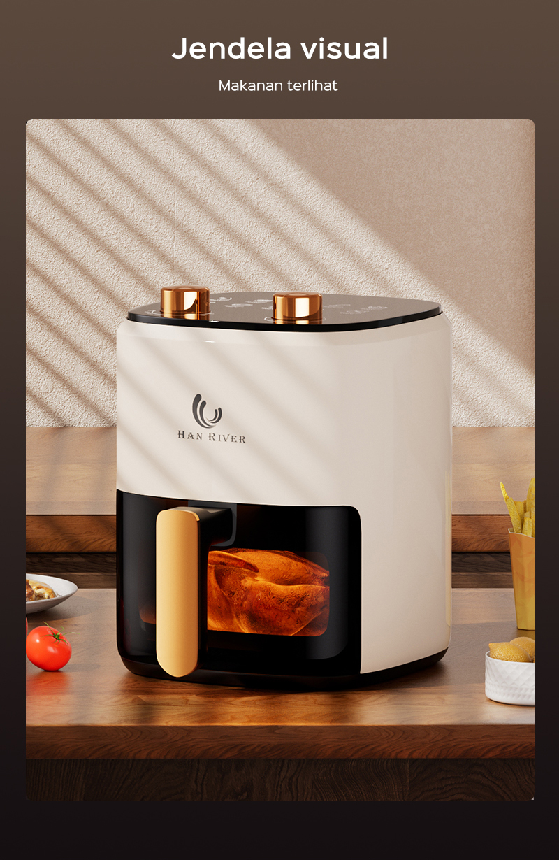 HAN RIVER Air Fryer 8 Liter HRAF02 Low Watt 650W Penggorengan Bebas Minyak - Gambar 17