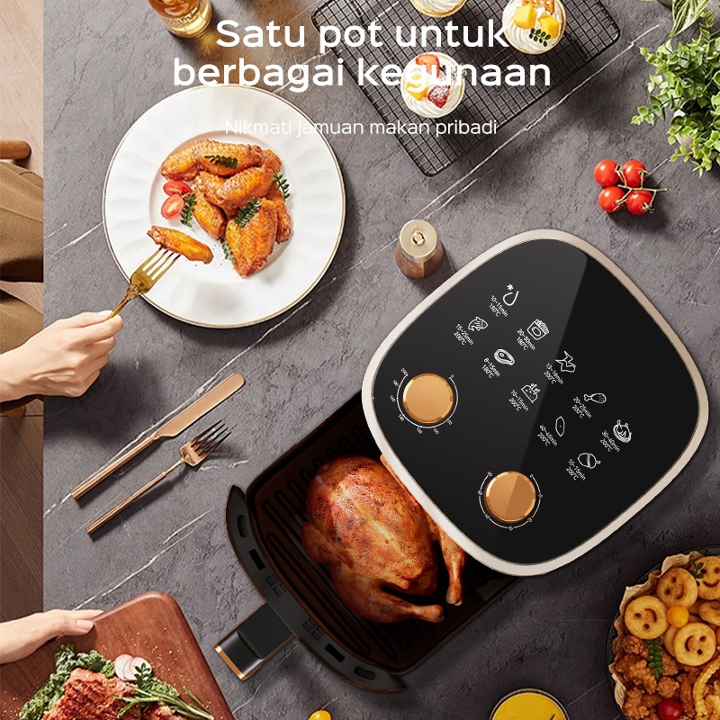 HAN RIVER Air Fryer 8 Liter HRAF02 Low Watt 650W Penggorengan Bebas Minyak - Gambar 5
