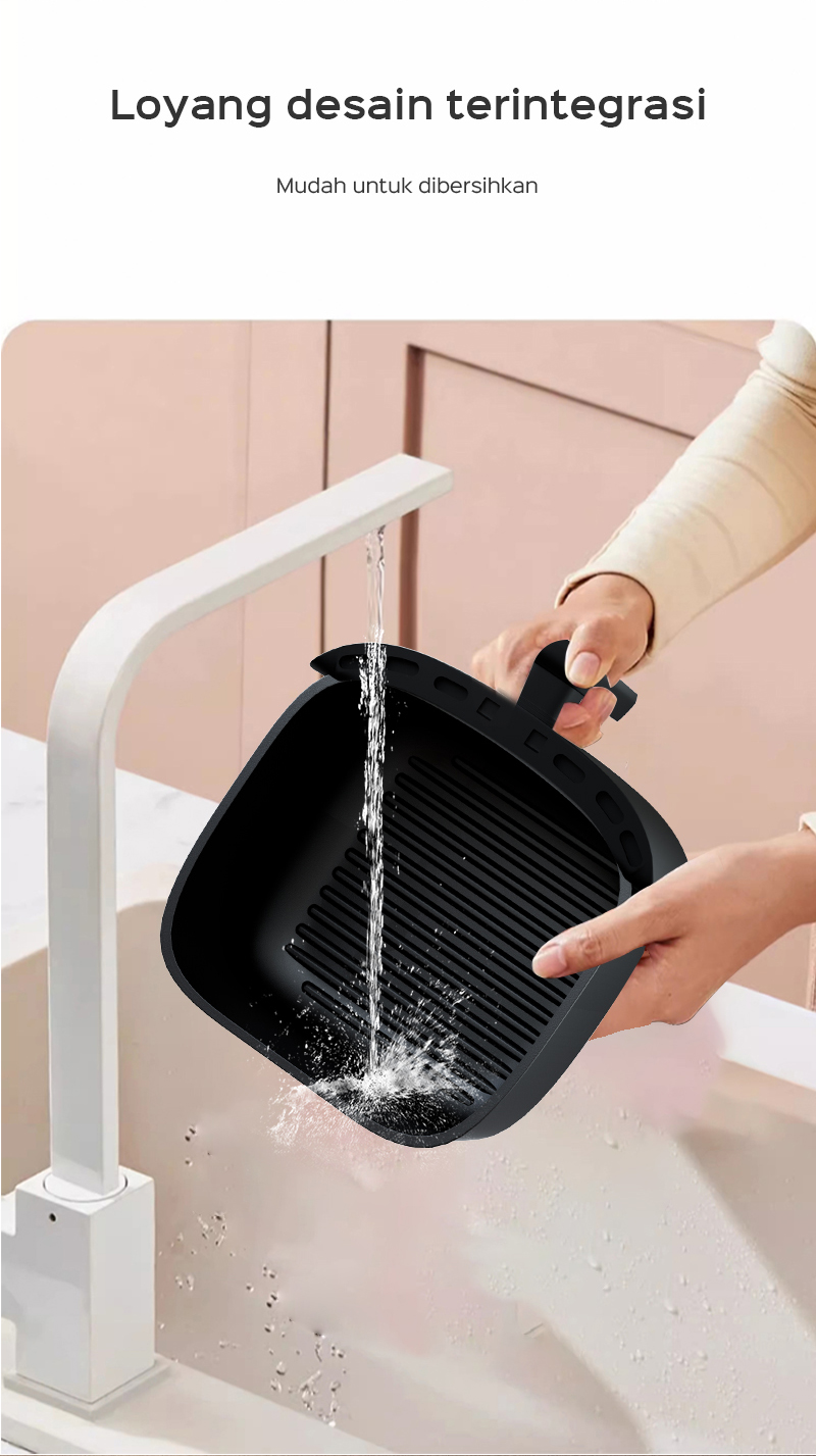 HAN RIVER Penggorengan Udara Air Fryer 3.5L Low Watt HRAF04 - Hitam - Gambar 19