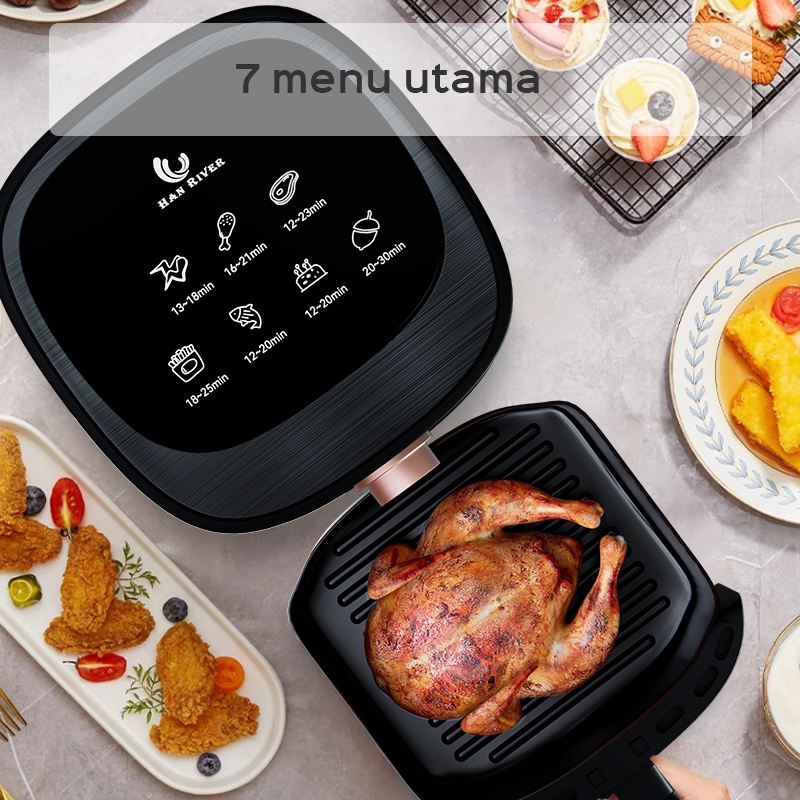 HAN RIVER Penggorengan Udara Air Fryer 3.5L Low Watt HRAF04 - Hitam - Gambar 5
