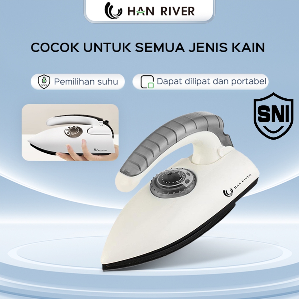 HAN RIVER Setrika Portabel 400W Lipat Mini Anti Lengket Garansi 1 Tahun