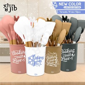 JIB Silicone Utensil Set / Kitchen Silicon Utensile Set + Bucket
