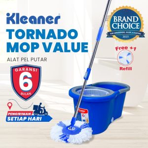 Kleaner Tornado Mop Value Alat Pel Putar Spin Mop Ember Praktis