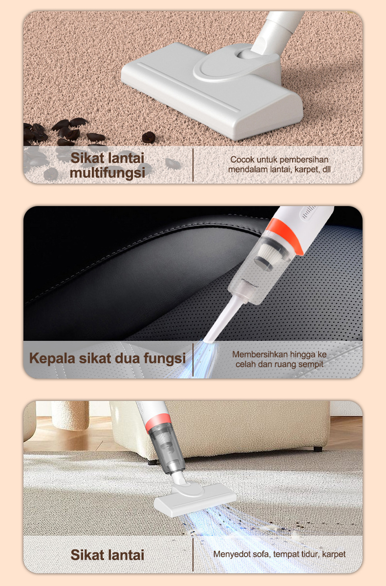 MAIMEITE Penyedot Debu Nirkabel 5 in 1 Vakum Portabel 20000Pa - Gambar 15