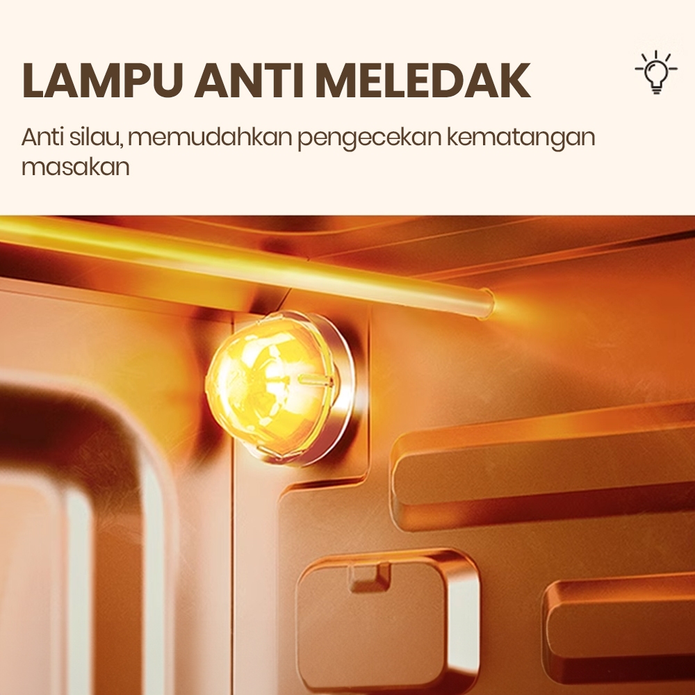 Mecoo Oven Listrik 22 Liter Aesthetic Low Watt 400W Pemanasan Merata - Gambar 8