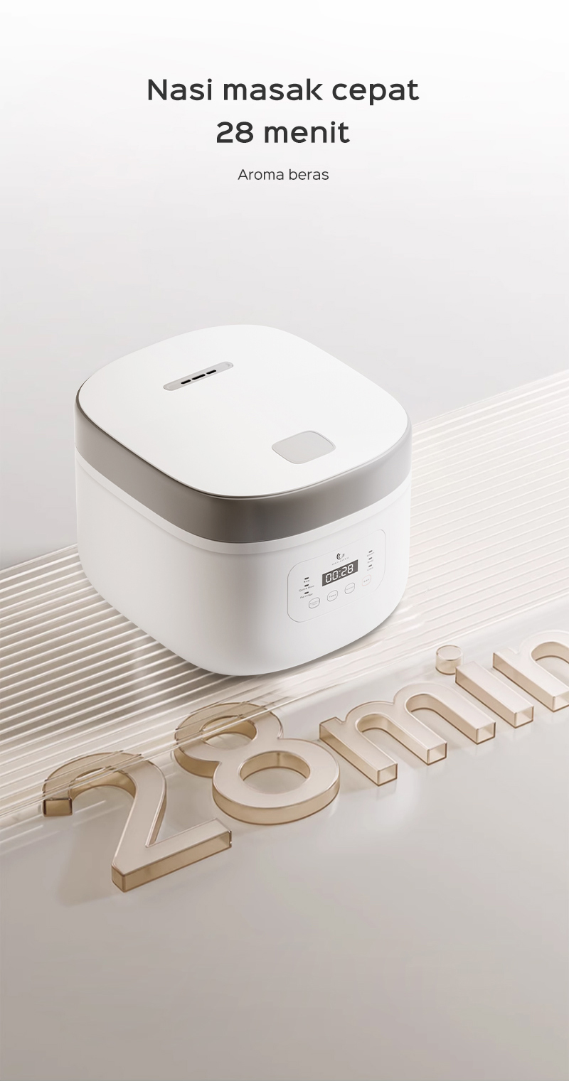 Penanak Nasi Digital HAN RIVER 2.2L Smart Touch Rice Cooker Anti Lengket Multiguna HRRC01GD - Gambar 12