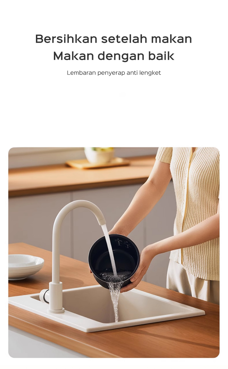 Penanak Nasi Digital HAN RIVER 2.2L Smart Touch Rice Cooker Anti Lengket Multiguna HRRC01GD - Gambar 15