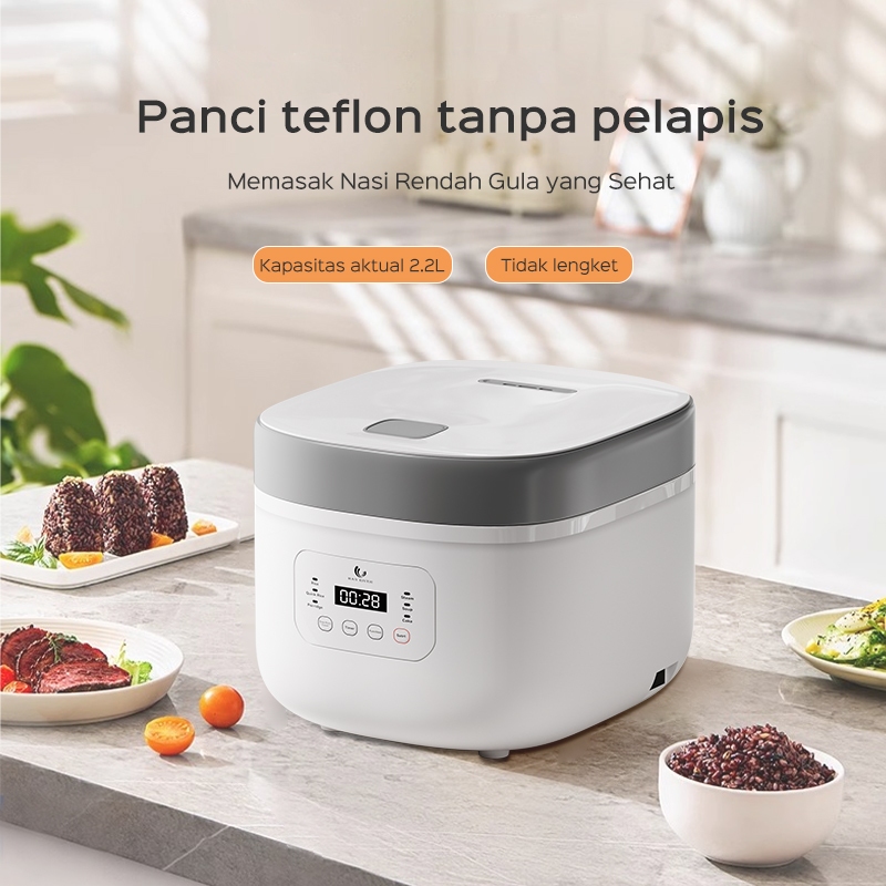 Penanak Nasi Digital HAN RIVER 2.2L Smart Touch Rice Cooker Anti Lengket Multiguna HRRC01GD - Gambar 2