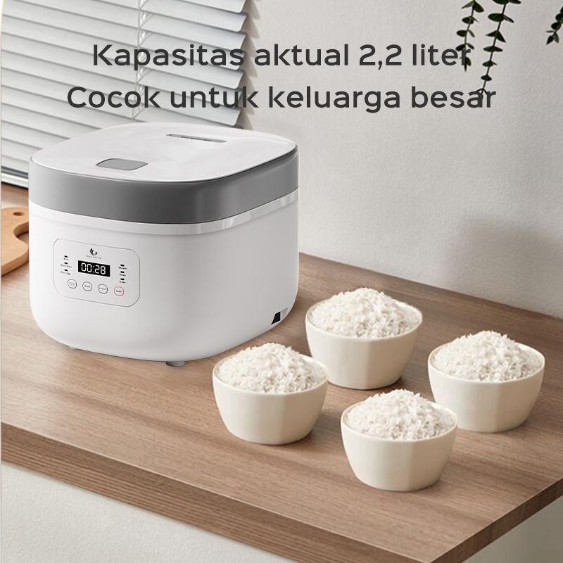 Penanak Nasi Digital HAN RIVER 2.2L Smart Touch Rice Cooker Anti Lengket Multiguna HRRC01GD - Gambar 3