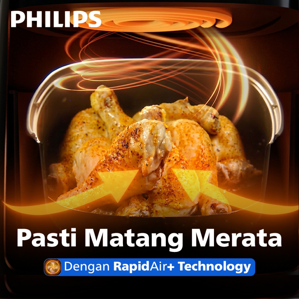 Philips Airfryer XL 6.2 L NA230/00 Low Watt 500W Jendela Transparan Digital - Gambar 4
