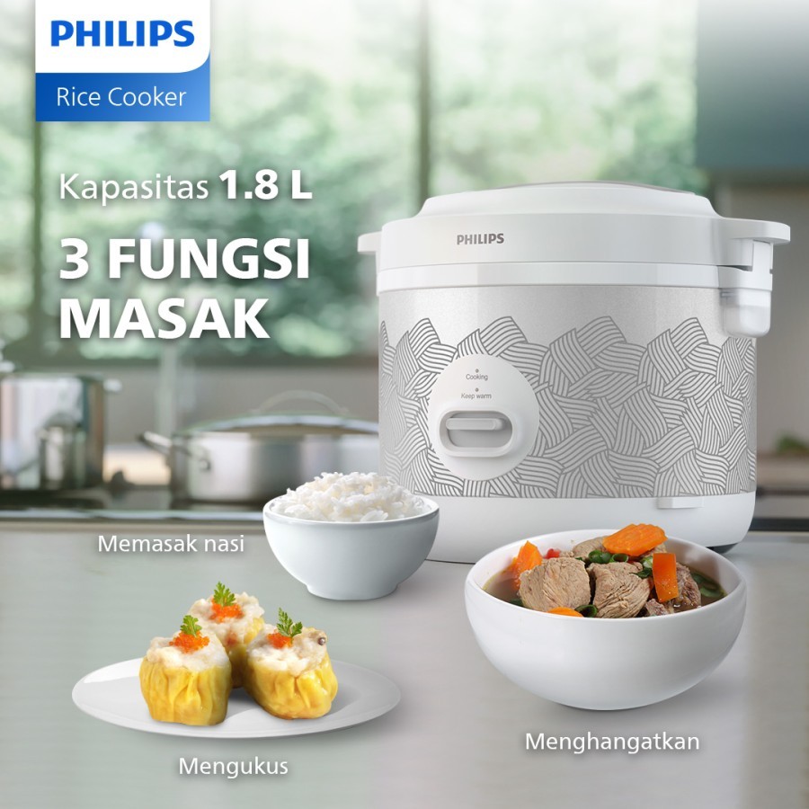 Philips Rice Cooker 1.8 Liter HD3003 Smart 3D Heating 400W - Gambar 4