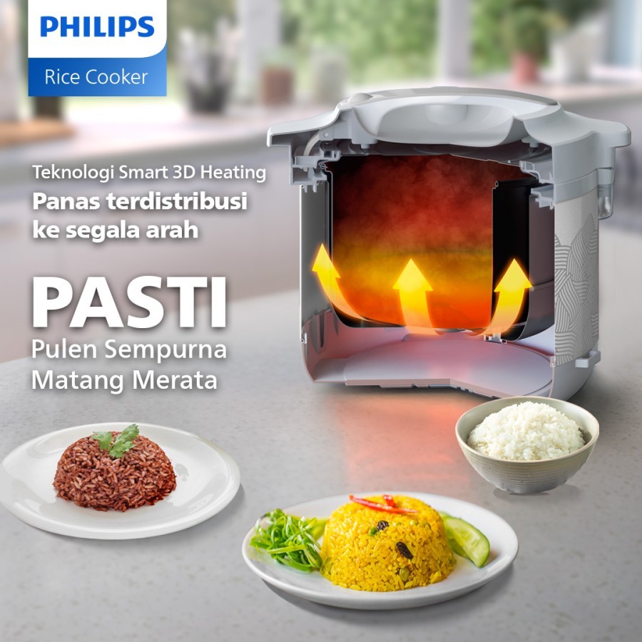 Philips Rice Cooker 1.8 Liter HD3003 Smart 3D Heating 400W - Gambar 8