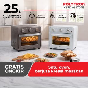 Polytron Kitchenmate Air Fryer Oven 25L PEO 25S1G 25S2N Low Watt 8 in 1 Multi Mode
