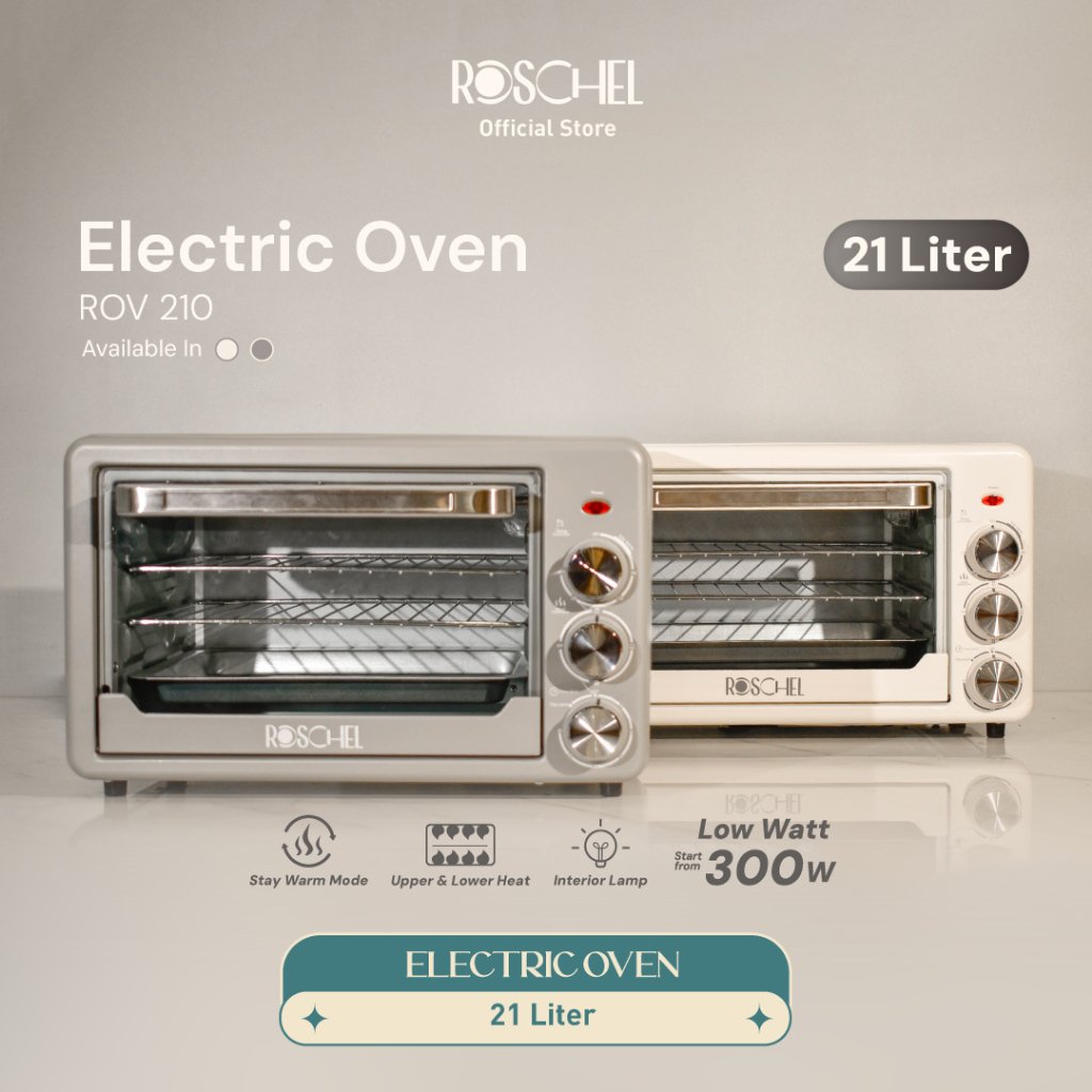 Roschel Oven Listrik Low Watt 21 Liter Pemanas Ganda ROV-210 Garansi Resmi