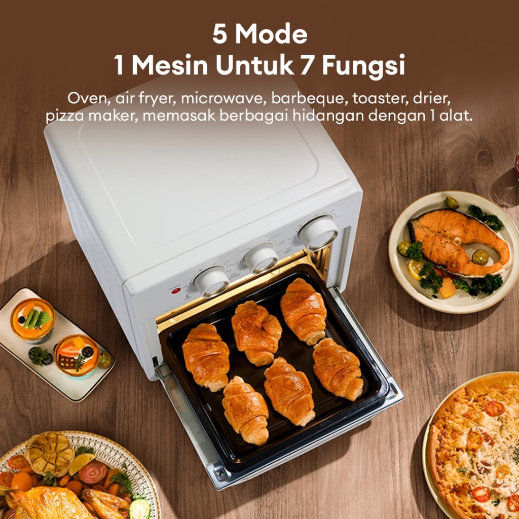 SAMONO 2 In 1 Air Fryer Oven 18L Low Watt 350W AFV18 - Gambar 5