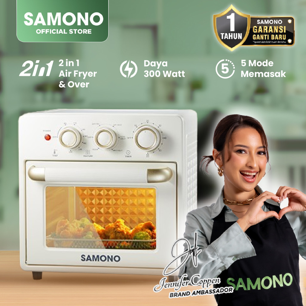 SAMONO 2 In 1 Air Fryer Oven 18L Low Watt 350W AFV18 - Gambar 9