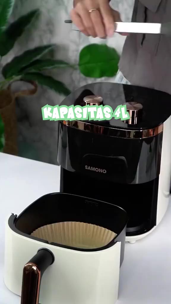 SAMONO Air Fryer 4L Kaca Transparan SW-AFW04S Low Watt 700W Garansi Resmi - Gambar 3