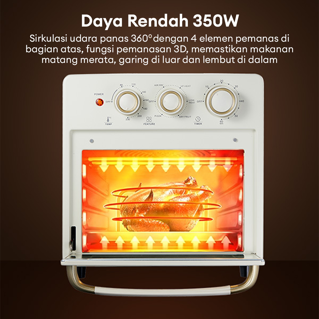 SAMONO Air Fryer Oven 18L SW-AFV18 Multifungsi 7 in 1 Low Watt 350W Garansi Resmi - Gambar 11