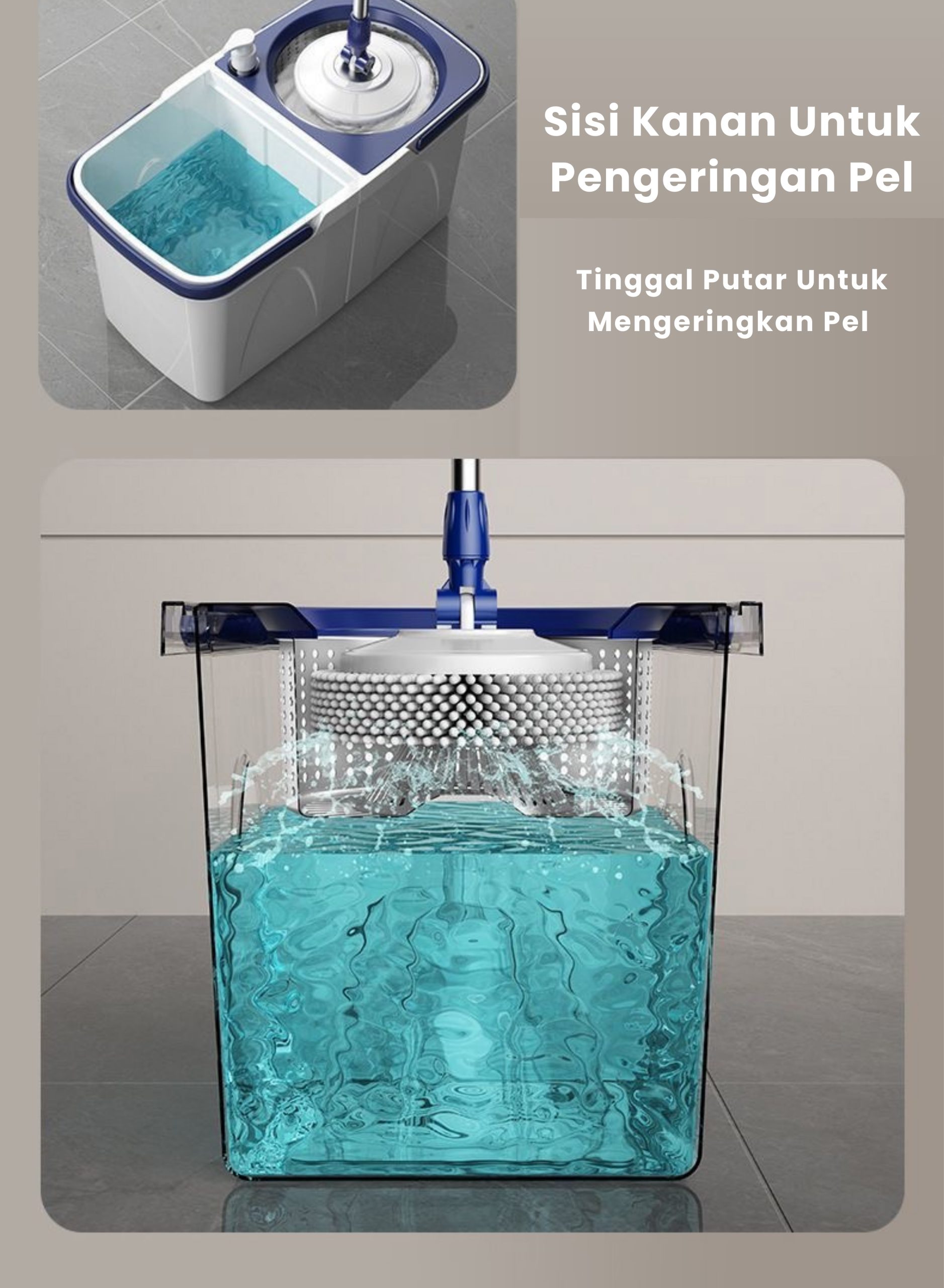 SEMUT BERSIH Alat Pel Lantai 2 in 1 Ember Terpisah Spin Mop 360 - Gambar 13