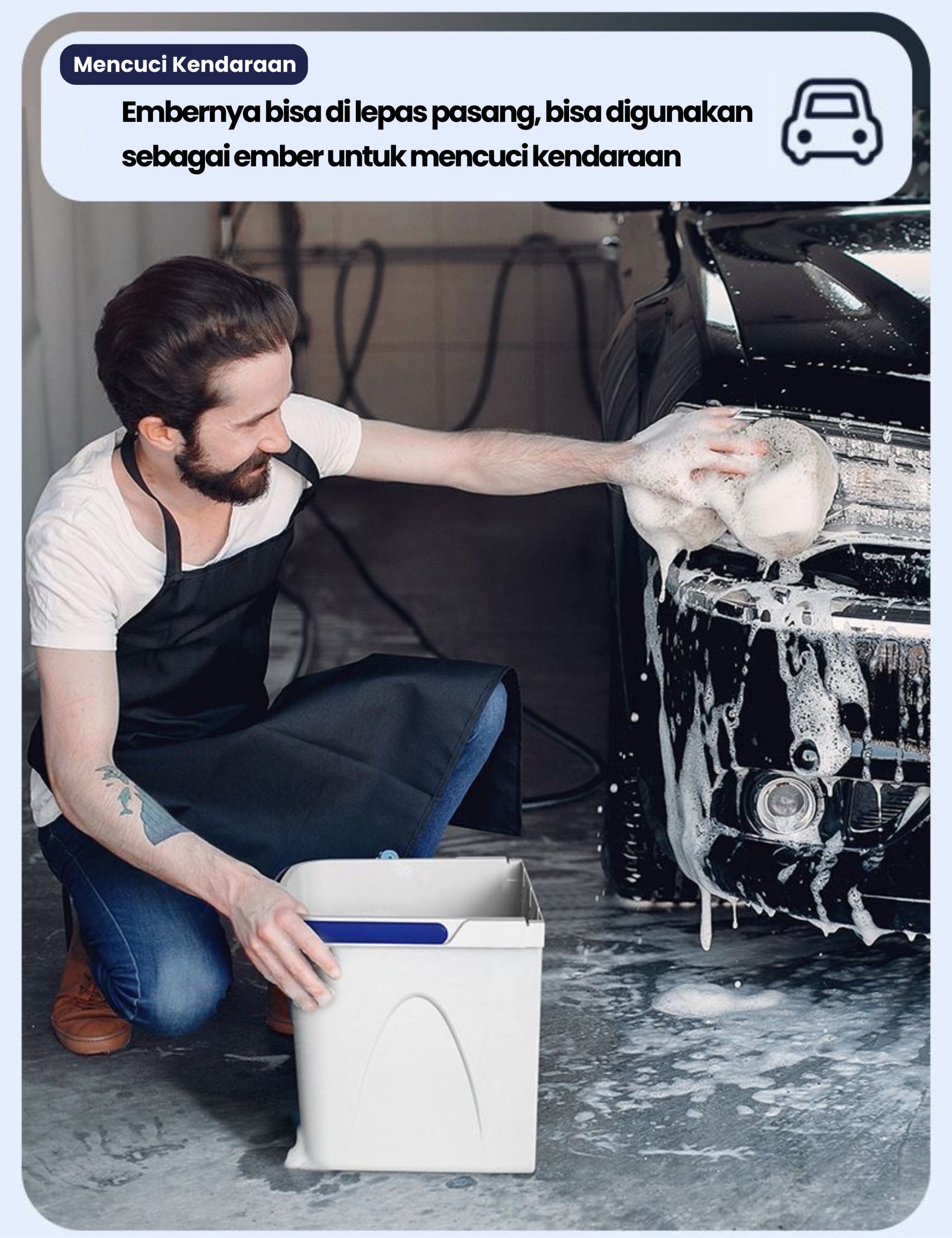 SEMUT BERSIH Alat Pel Lantai 2 in 1 Ember Terpisah Spin Mop 360 - Gambar 16