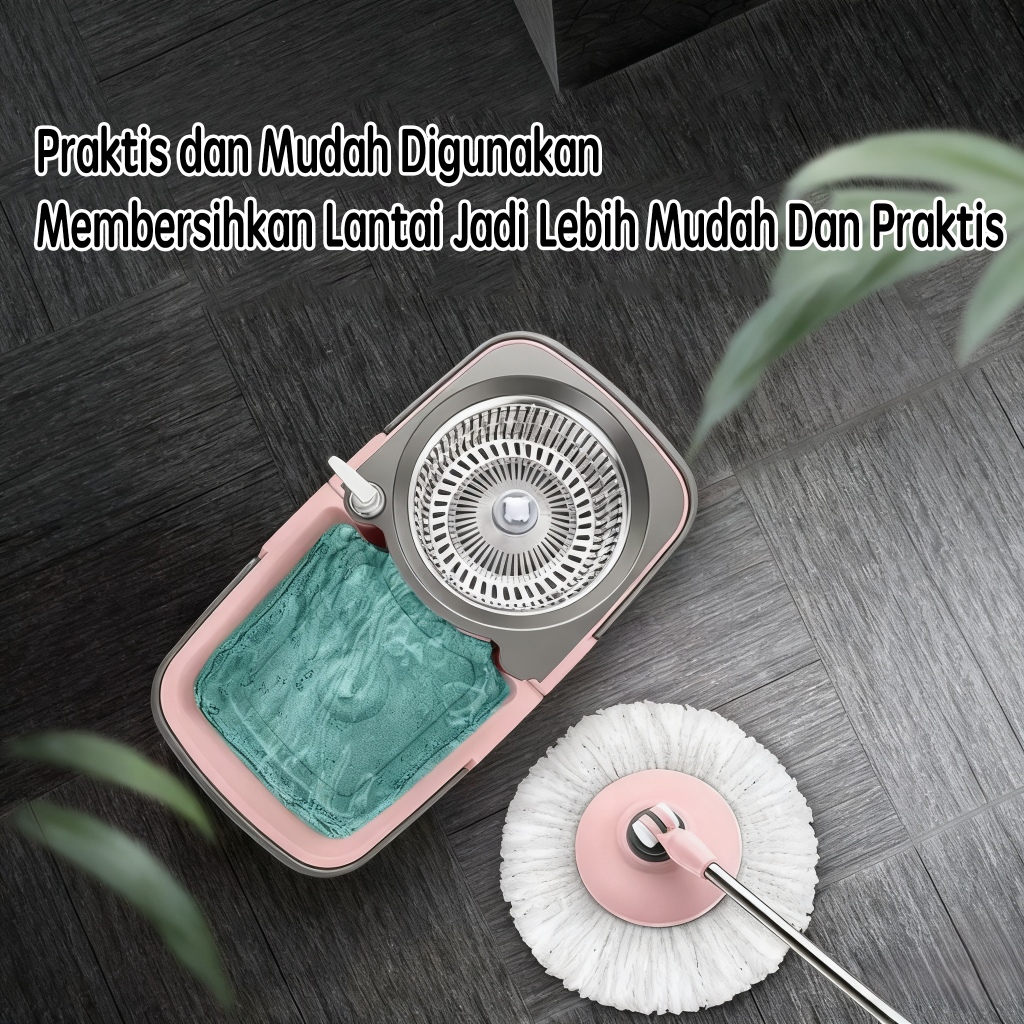SEMUT BERSIH Alat Pel Lantai 2 in 1 Ember Terpisah Spin Mop 360 - Gambar 8