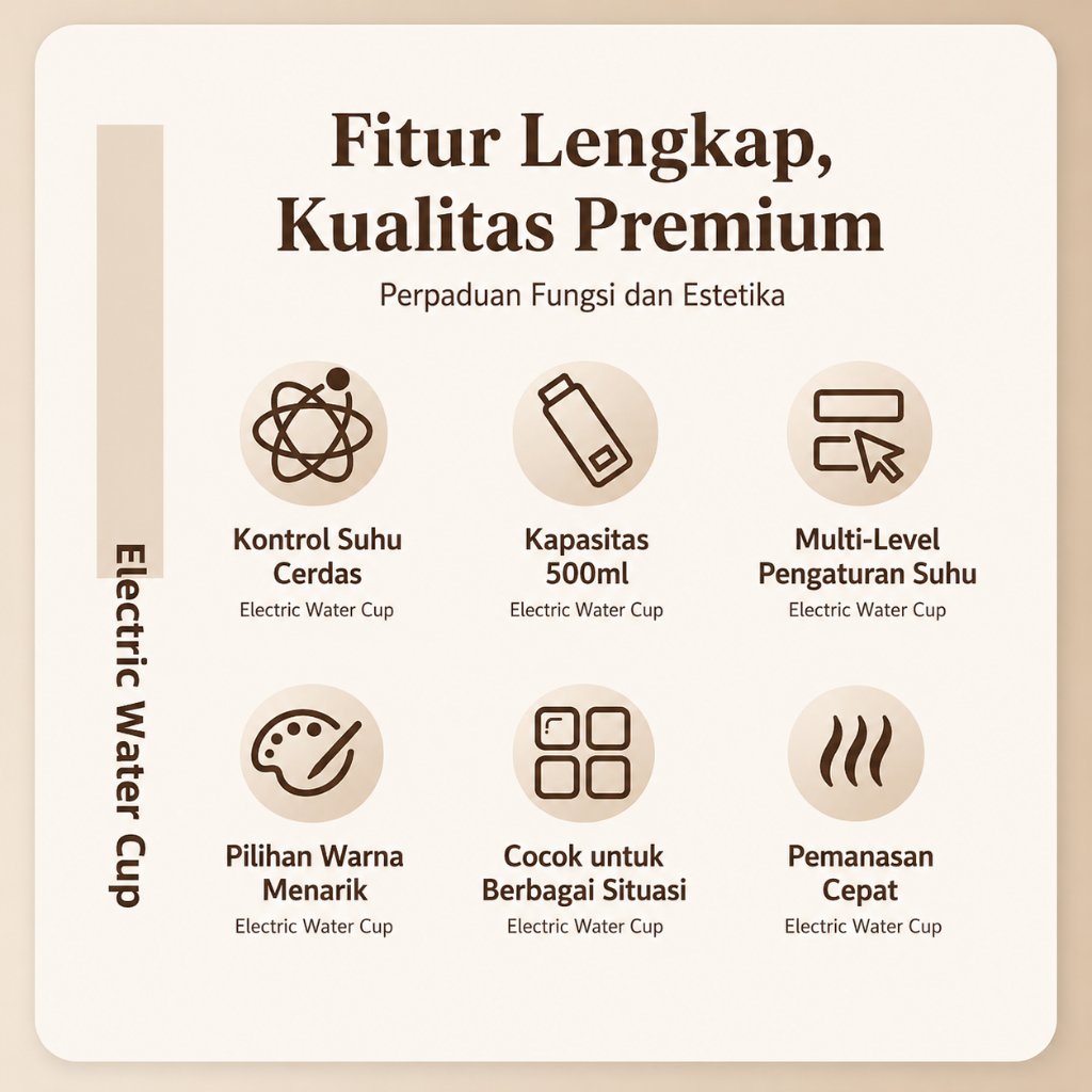 SUSU Life Teko Listrik Gelas Pemanas Air Elektrik Portable 500ml Stainless Steel 300W - Gambar 2