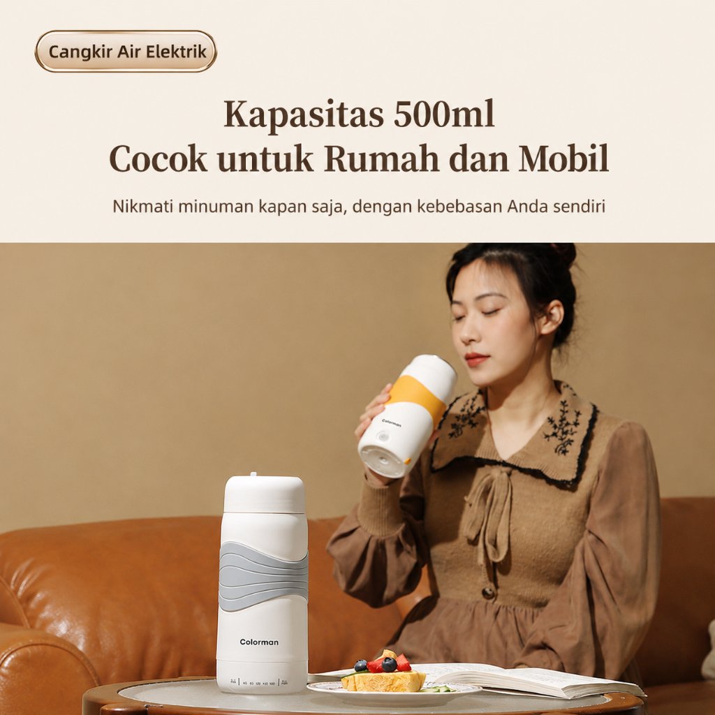 SUSU Life Teko Listrik Gelas Pemanas Air Elektrik Portable 500ml Stainless Steel 300W - Gambar 4