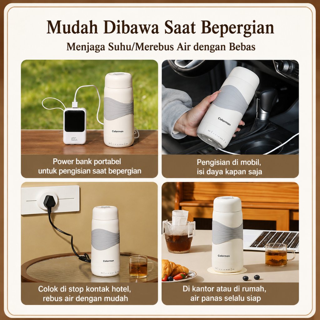 SUSU Life Teko Listrik Gelas Pemanas Air Elektrik Portable 500ml Stainless Steel 300W - Gambar 8