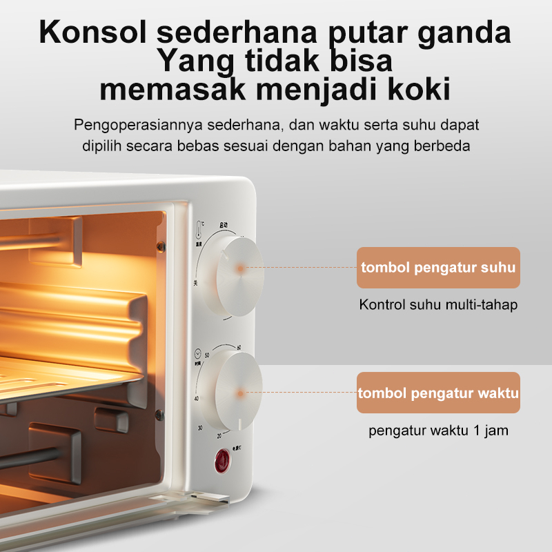 TIXX Oven Listrik Low Watt 30L 700W Jumbo Pembuat Roti & Kue Multifungsi - Gambar 3