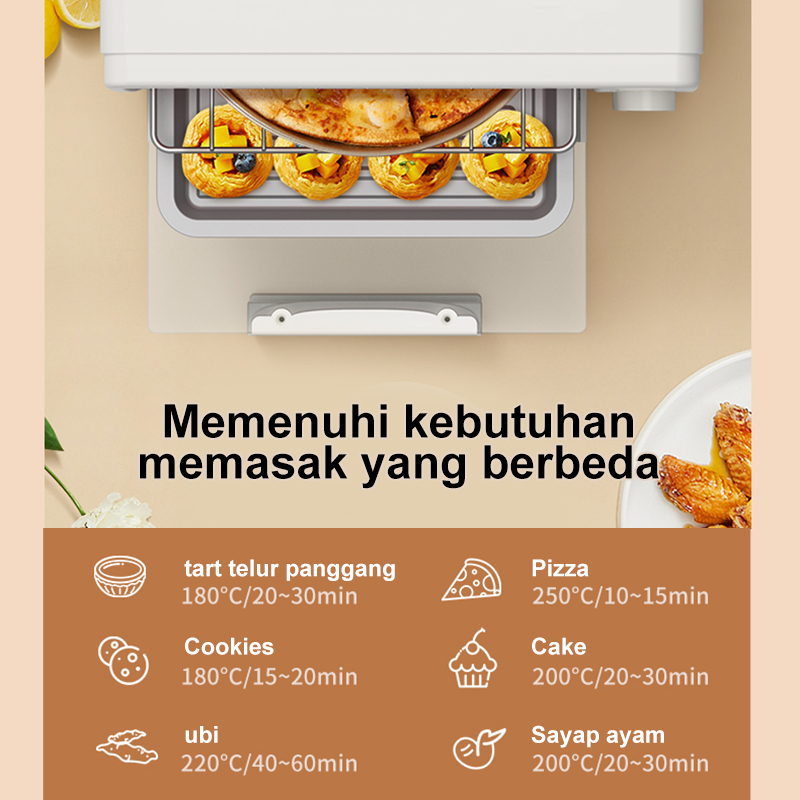 TIXX Oven Listrik Low Watt 30L 700W Jumbo Pembuat Roti & Kue Multifungsi - Gambar 6