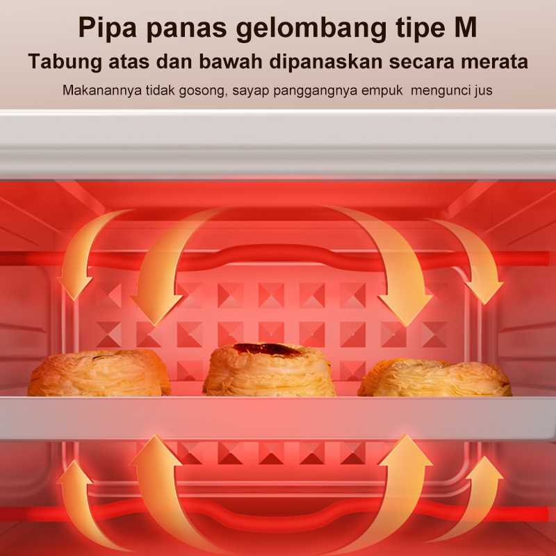 TIXX Oven Listrik Low Watt 30L 700W Jumbo Pembuat Roti & Kue Multifungsi - Gambar 8
