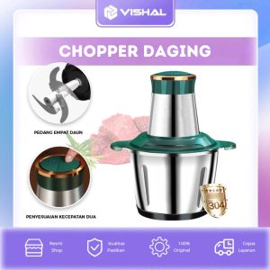 VISHAL Blender Daging Chopper Meat Grinder 2L Stainless Steel VS-1860