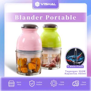 Vishal Blender Kapsul Serbaguna Portabel 4 Pisau Tajam VS-1828 - Warna Random