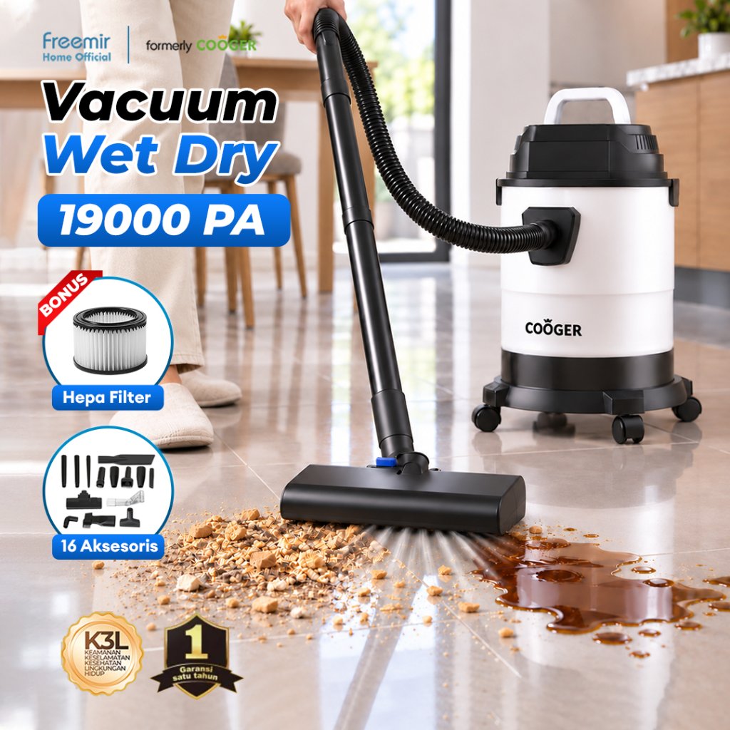 freemir x COOGER Vacuum Cleaner Wet and Dry 19000Pa Multifungsi Blower Pel