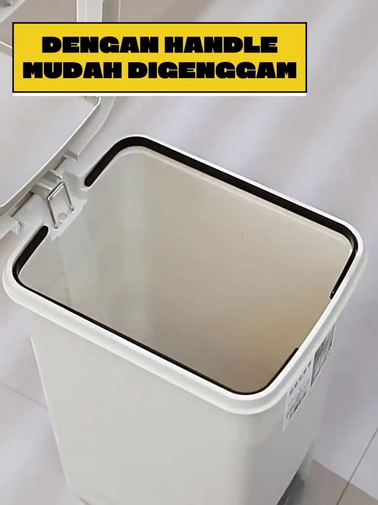 U-Living Tempat Sampah Injak Kaki Minimalis Kotak dengan Tutup Tombol Klik TS001 - Gambar 2
