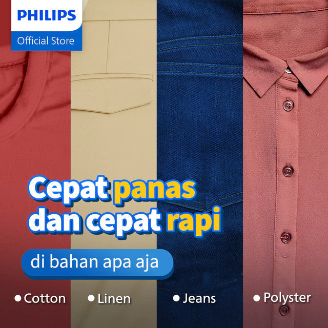 Philips Setrika Kering Classic HD1172/99 Tapak Aluminium Anti Lengket 350W Hitam - Gambar 2